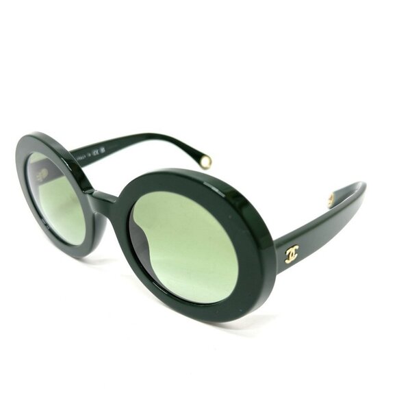 CHANEL 5489-A CC Mark Round Shape Eyewear sunglasses Plastic Green - Picture 14 of 16
